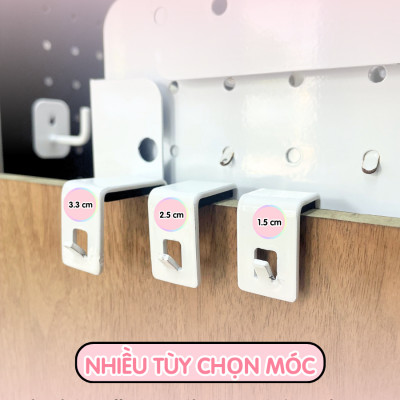 Bảng lỗ Pegboard kim lọai Dola Home móc vách ngăn văn phòng làm việc, móc cửa sổ KHÔNG khoan tường