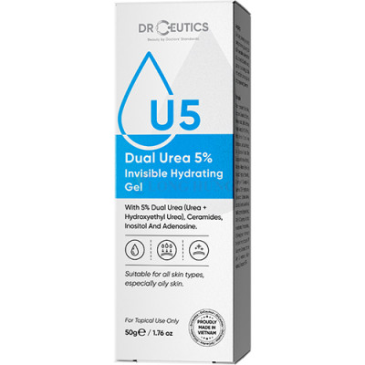 Gel DrCeutics Dual Urea 5% Invisible Hydrating Gel giúp dưỡng ẩm và phục hồi da (50g) - Hàng chính hãng