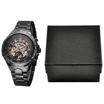 Đồng hồ cơ nam bán tự động Skeleton  Mặt số lớn lên dây cót