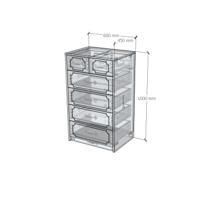 [Happy Home Furniture] NERIS, Tủ lưu trữ 6 ngăn kéo , 60cm x 45cm x 100cm ( DxRxC), THK_136