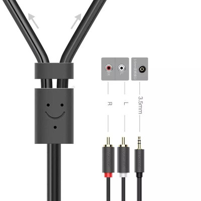 Ugreen UG10511AV102TK 1.5M màu Đen Cáp âm thanh 2 đầu Bông sen sang 3.5mm dương - HÀNG CHÍNH HÃNG