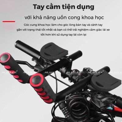 Tay Nắm TT Xe Đạp, Tay nghỉ DH-0608 Hợp Kim Nhôm Đen Nghỉ Tay Địa Hình Đường Trường - Mai Lee