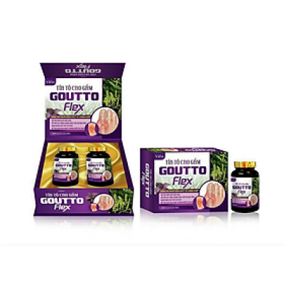 Viên Gút Tía tô cao gấm Goutto Flex, ( Hộp 2 lọ x 30 viên ), giúp giảm đau xương khớp do gout