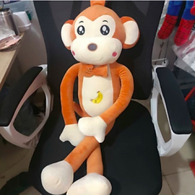 Thú nhồi bông khỉ tay dài bụng thêu quả chuối - Size 90cm