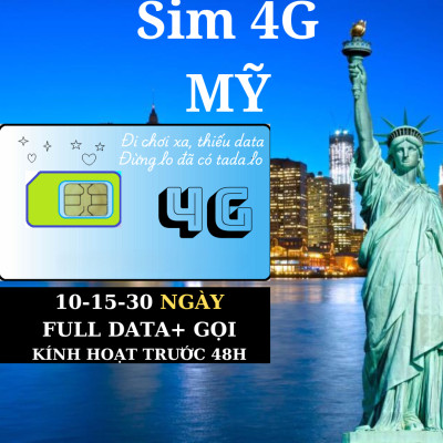 Sim Và Esim Mỹ - Sim Du Lịch Và Công Tác Mỹ - Nhận Tại Việt Nam - Hàng Chính Hãng