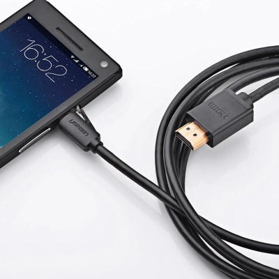 Ugreen UG30104HD127TK 3M màu Đen Cáp chuyển đổi Micro HDMI sang HDMI thuần đồng - HÀNG CHÍNH HÃNG