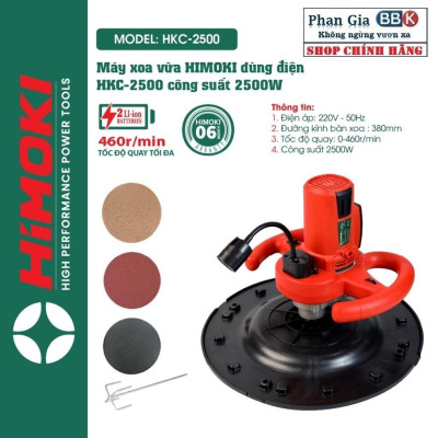 Máy Xoa Vữa Trát Tường Cầm Tay Cao Cấp HIMOKI - Công Suất Lớn 2500W, Xoa Phẳng Mọi Bề Mặt (Bảo hành 6 tháng)