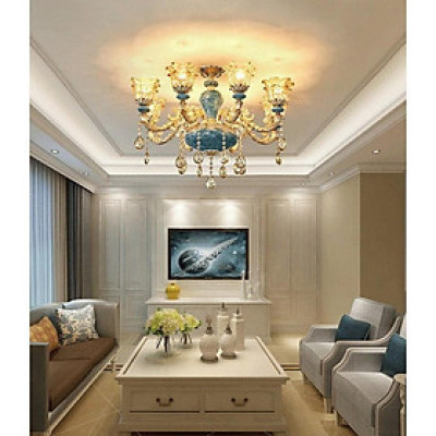 Đèn chùm trang trí ROYA phong cách Châu Âu hiện đại sang trọng loại 8 tay - Tặng kèm bóng LED đầy đủ