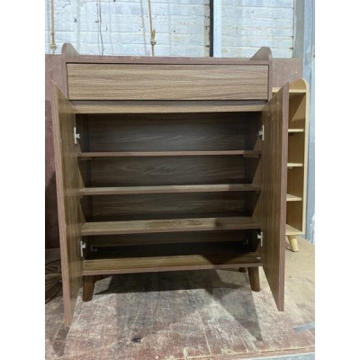 tủ giày dép màu óc chó cánh cải trắng dài 80 cao 1m04 sâu 30 -chân gỗ sồi -giá tại xưởng