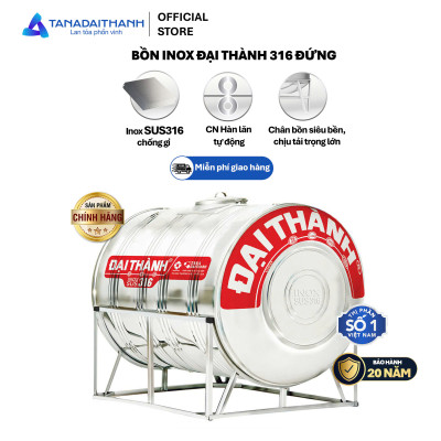 Bồn nước inox Đại Thành Vigo SUS 316 Ngang 500L 1000L 1500L 2000L Chính hãng, Chỉ bán khu vực miền Nam, Bảo hành 20 năm