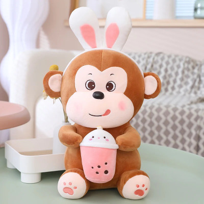 Thú nhồi bông khỉ ôm bình sữa dễ thương - Size từ 45cm đến 75cm - Quà tặng gấu bông khi ôm bình sữa đáng yêu.