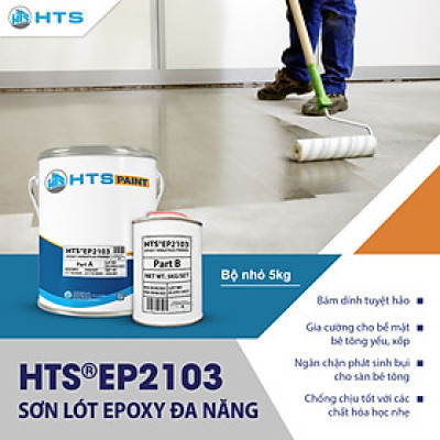 Sơn lót Epoxy Đa năng HTS EP2103 bộ nhỏ 5Kg - Bám dính cao, ngăn phát sinh bụi