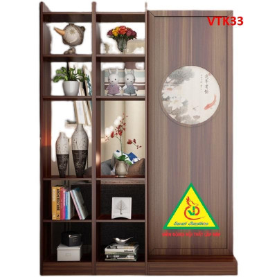 Tủ kệ trang trí kiêm vách ngăn phòng khách , nhà bếp VTK33 - Nội thất lắp ráp Viendong Adv