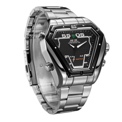 Đồng hồ điện tử kỹ thuật số thạch anh Lịch tháng 3ATM Bộ đếm thời gian chống thấm nước Nam doanh nhân Thời trang giản dị WEIDE WH1102