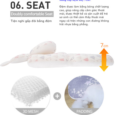 Đệm lót xe đẩy, ô tô cho bé thương hiệu BONNICHON cao cấp (chính hãng Hàn Quốc)