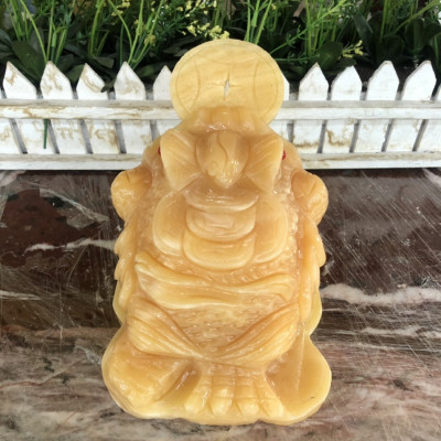 Tượng Cóc Ba Chân, Thiềm Thừ ngậm tiền phong thủy chiêu tài lộc đá ngọc hoàng long - Dài 15 cm