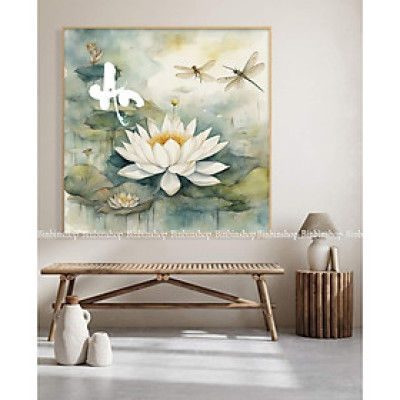 (ẢNH THẬT) Tranh treo tường văn phòng bộ 5 tấm có sẵn khung kèm đinh treo