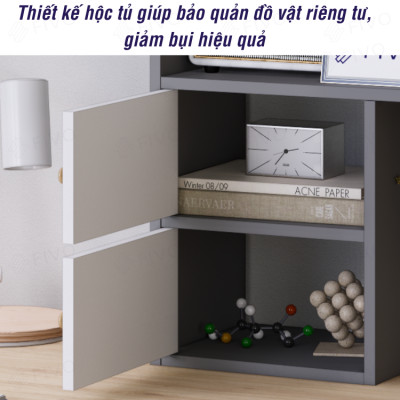Kệ Gỗ Để Bàn FB21 FIVO Cao Cấp Màu Trắng Và Xám , Dùng Decor Bàn Học, Văn Phòng, Đa Dạng Mẫu Mã Và Màu Sắc