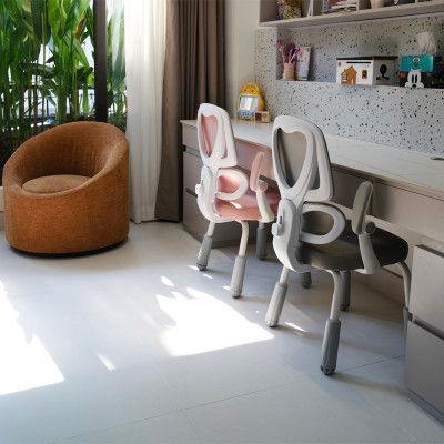 Ghế học sinh học bài chống gù CE1026-M Nội thất Capta Ghế ngồi học bài tại nhà lưng lưới nệm vải khung tay nhựa điều chỉnh được chân sắt sơn tĩnh điện