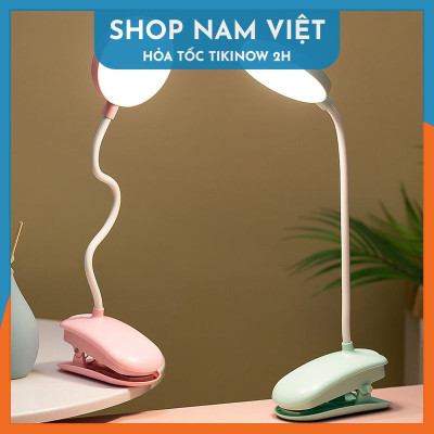 Đèn Bàn LED Kẹp Đầu Giường Đọc Sách Chống Cận Pin Sạc