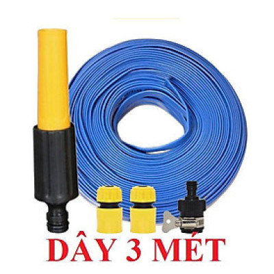 ️ Bộ dây vòi xịt nước rửa xe, tưới cây , tăng áp 3 lần, loại 3m, 5m 206622-5Lcút sập, nối đen, d.vàng