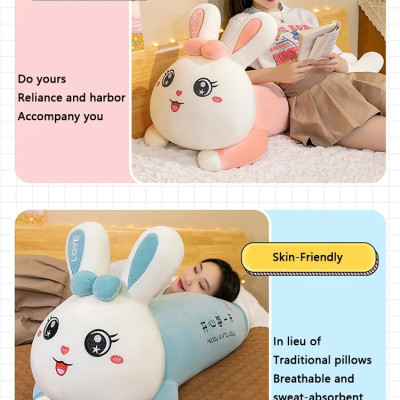 Thú nhồi bông thỏ mặc váy nằm dễ thương - Size từ 60cm đến1m - Quà tặng gấu bông thỏ mặc váy đáng yêu.