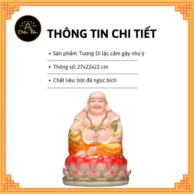 Tượng phật di lặc Như Ý may mắn cao 27cm tượng phong thủy trang trí đồ thờ cúng - shop Diệu Tâm