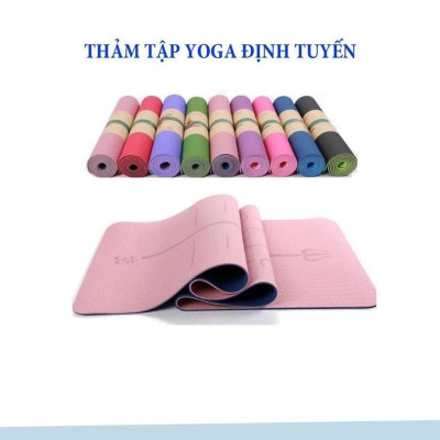 Thảm Tập Yoga Định Tuyến TPE 2 Lớp Cao Su Non + Bao Đựng Và Dây Buộc Thảm Tập Yoga - Rèn Luyện Sức Khoẻ