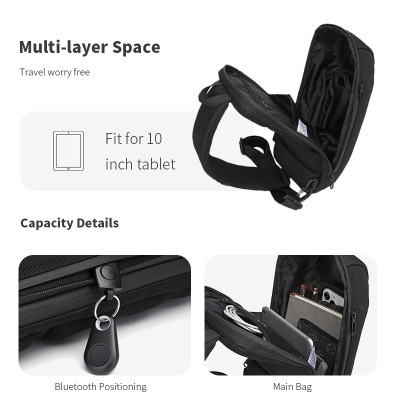 Túi đeo ngực nam đa chức năng OZUKO chống trộm chống thấm nước