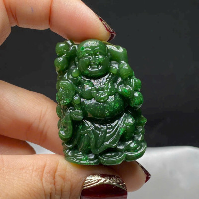 Mặt dây chuyền ngọc bích, mặt dây chuyền phật di lặc|phongthuygiaphat