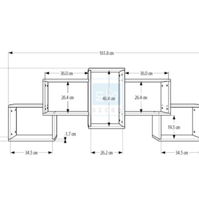 Kệ Treo Tường BOLD Chọn Màu Trắng/Đen Juno Sofa  CTKT204 KT  161,8cm x 60cm x 20cm