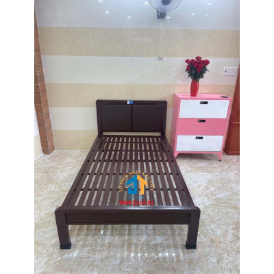 Giường sắt kiểu gỗ cao cấp ĐẠI THÀNH - 1M2X2M, tháo lắp dễ dàng, miễn phí vận chuyển nội thành