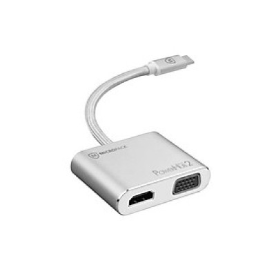 Hub 4 cổng USB-C MicroPack Digital AV Multiport Adapter - MDC-4V - Bạc - Hàng Chính Hãng