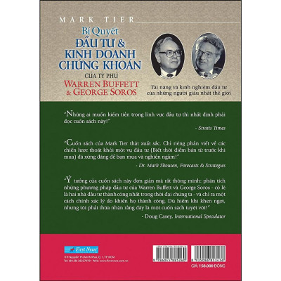 Sách - Bí Quyết Đầu Tư Và Kinh Doanh Chứng Khoán Của Tỷ Phú Warren Buffett Và George Soros - First News