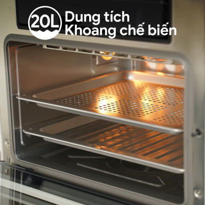 Nồi Chiên Không Dầu Kèm Hấp 2GOOD S100 (20 Lít)- Hàng Chính Hãng