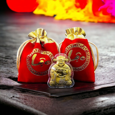 Phụ Kiện Ông Thần Tài Dát Vàng Cao Cấp TL04 - Tặng Túi Gấm Lộc