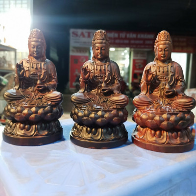 Tượng phật bà quan âm bồ tát bằng gỗ trắc kt cao 12×6×6cm