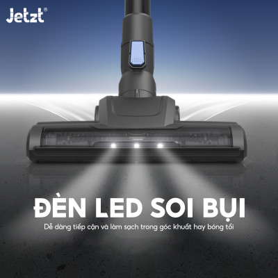 Máy hút bụi cầm tay không dây Jetzt XS27, làm sạch đa năng với đèn LED chiếu sáng - Hàng chính hãng