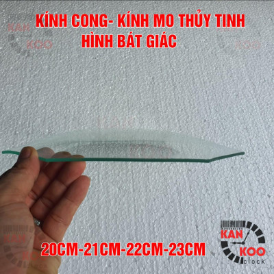 Mặt kính cong- kính thủy tinh mo hình bát giác nhiều cỡ 20cm-21cm-22cm-23cm dùng cho đồng hồ treo tường, đồng hồ cổ, đồng hồ cơ các loại