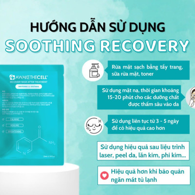 Mặt Nạ Cấp Ẩm, Làm Dịu Da, Dưỡng Trắng Da SOOTHING RECOVERY Awakethe Cell Hàn Quốc - Mặt nạ Phục Hồi (Hàng Chính Hãng)