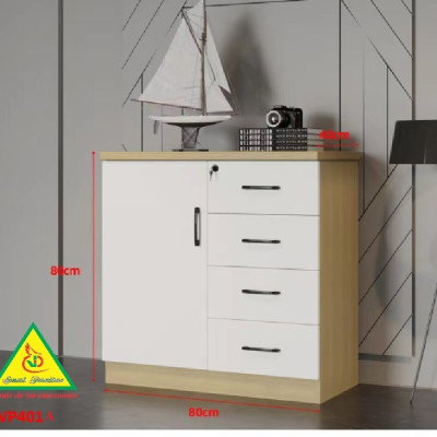 Tủ hồ sơ văn phòng, tủ tài liệu thấp gỗ MDF TVP401A - NỘI THẤT LẮP RÁP VIENDONGADV