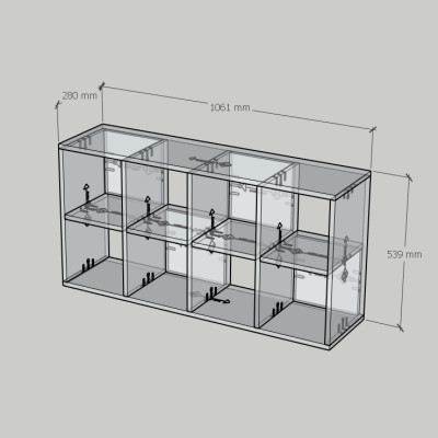 HAPPY FURNITURE , Kệ sách 8 ngăn - CHANN, KSA_101 , 106cm x 28cm x 54cm DxRxC