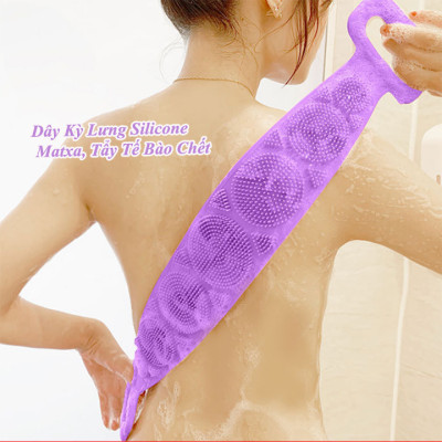 Dây Đai Tắm Chà Lưng Silicon, Đai Cọ Lưng Massage Silicon - Làm Sạch Da Loại Bỏ Da Chết - Hàng Chính Hãng MINIIN