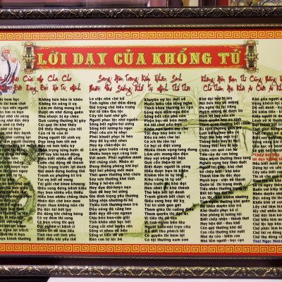 TRANH CHỮ LỜI DẠY KHỔNG TỬ -IN DẦU CAO CẤP