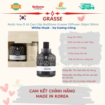 Nước hoa Ô tô, Xe Hơi Cao Cấp BullSone Grasse Objet 100ml - Hàng Chính Hãng - Đa dạng mùi hương