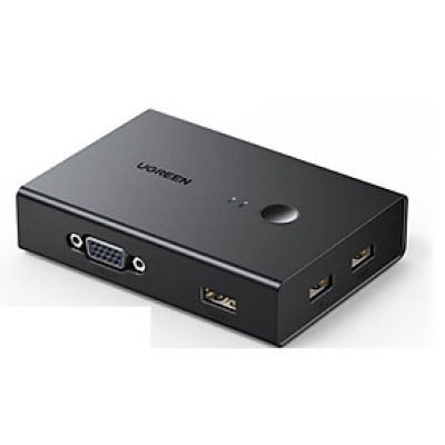 Ugreen 90490 1.5M Bộ chuyển tín hiệu 2 CPU dùng 1 Màn hình cổng VGA KVM Switch USB kèm 2 dây USB-B hổ trợ hot key cm572 - Hàng chính hãng