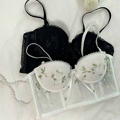 Áo corset không mút có gọng thêu hoa tỉ mỉ bản to che khuyết điểm