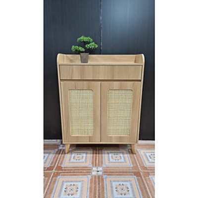 Kệ tủ giày cánh mây chân gỗ