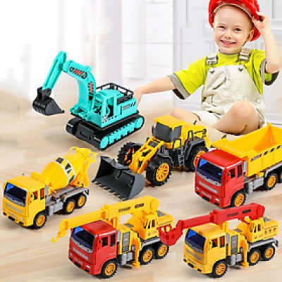 Bộ 6 Xe Mô Hình Công Trình Xây Dựng Cỡ Lớn Giúp Bé Khám Phá Và Rèn Luyện Khả Năng Tư Duy Sáng Tạo-Đồ Chơi Mô Hình