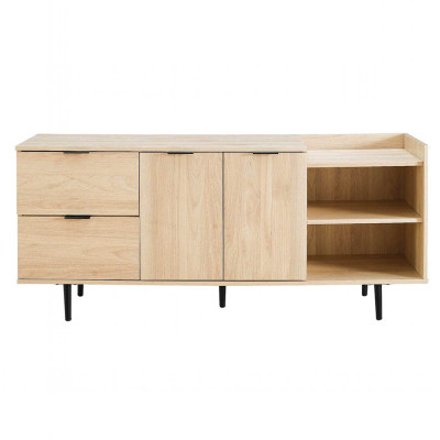 Kệ gỗ tivi phòng khách kết hợp giá sách SMLIFE Tomoyo